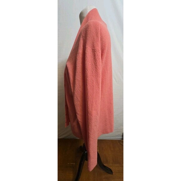 Eileen Fisher Knit Cardigan Linen Crepe Sandstone Size XL Salmon Pink - Picture 4 of 5